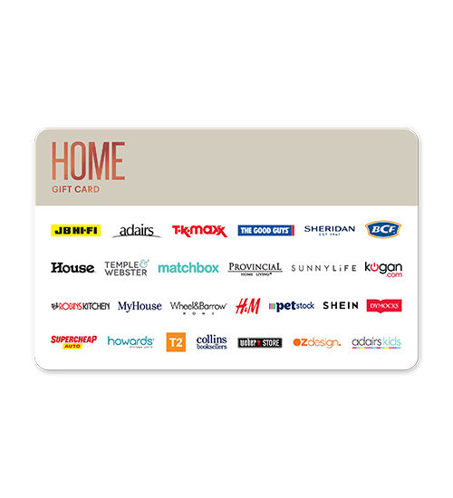 2026 Home Gift Card with store logos