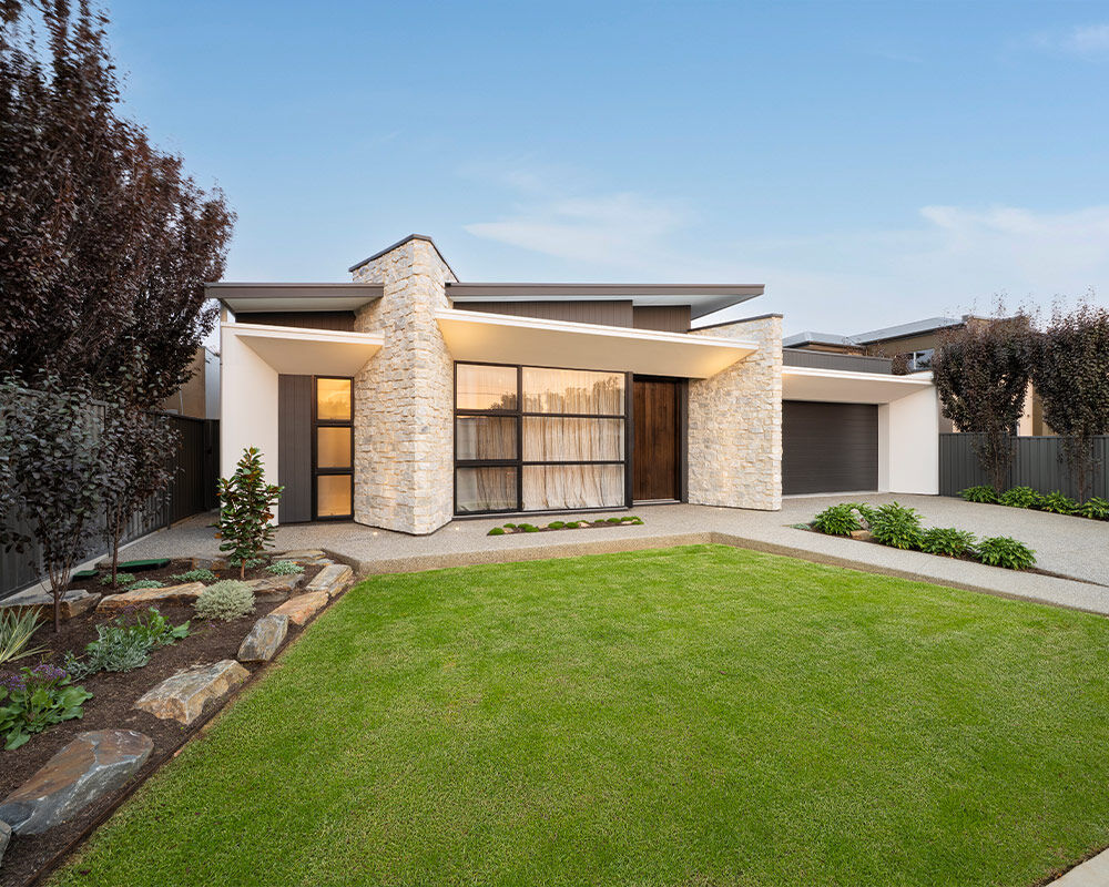 Front facade with soft sunset