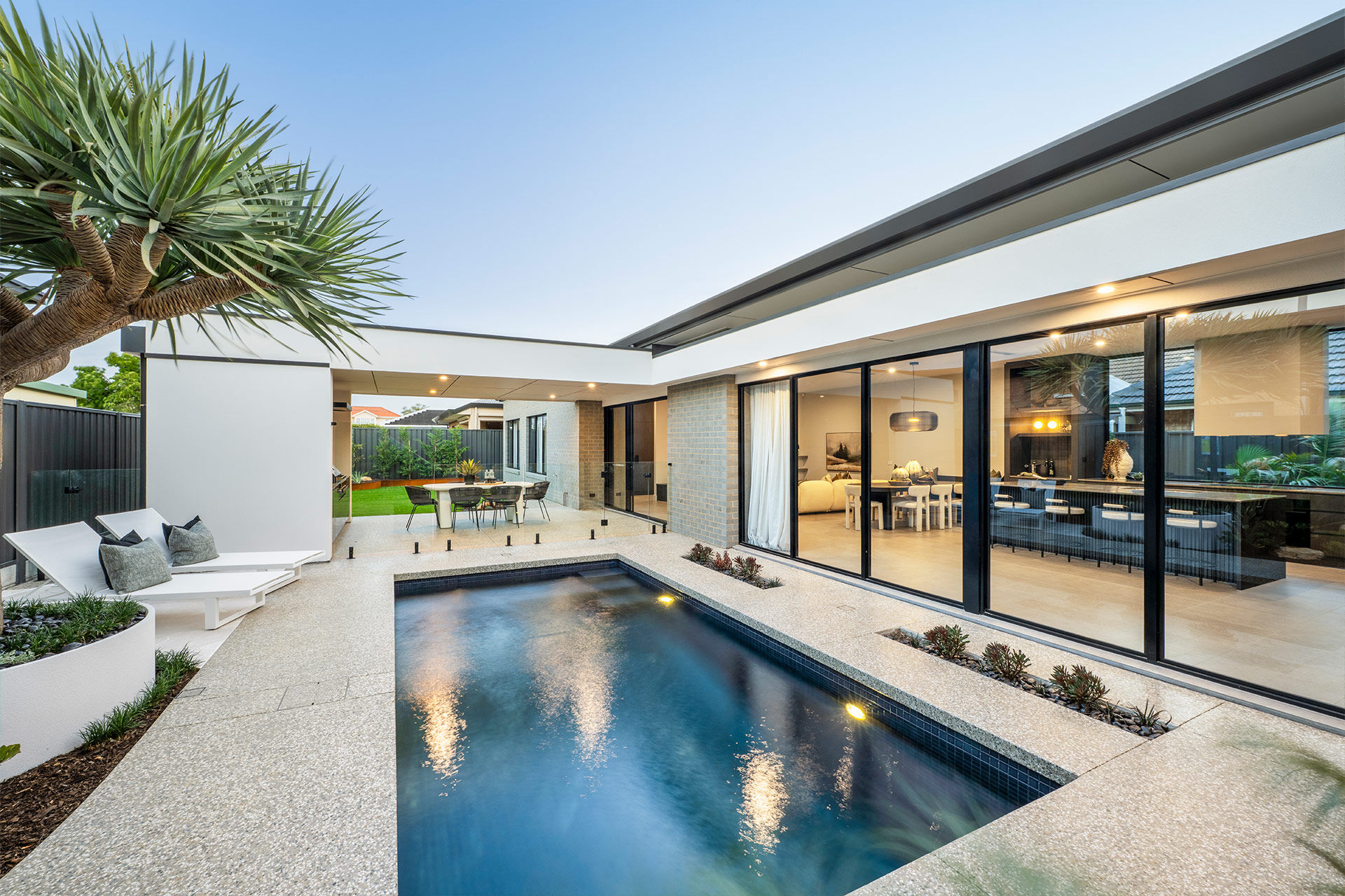 Grand Prize home June 2026 backyard with pool and alfresco area