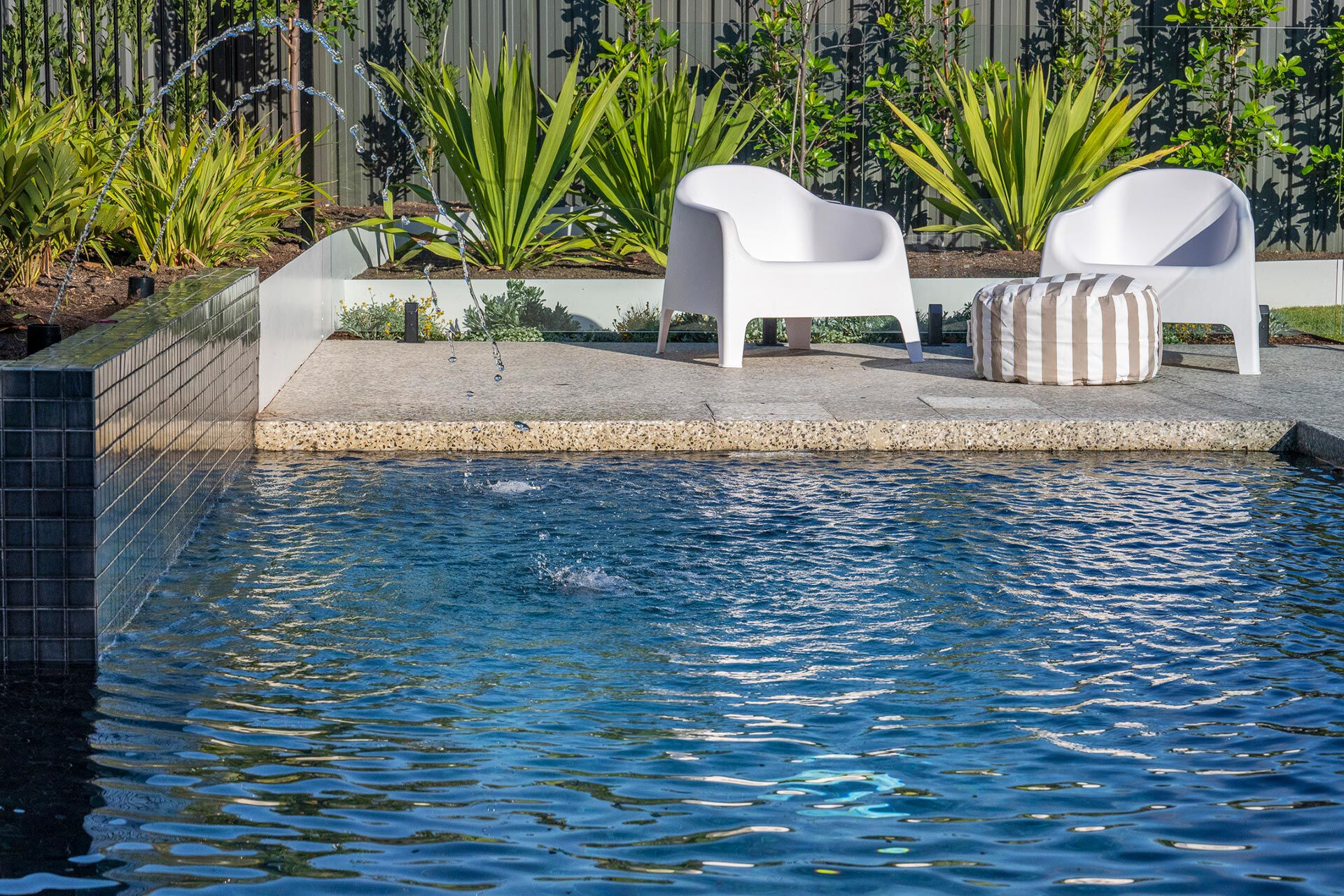 Pool close up of water feature