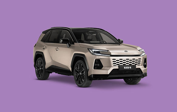 2026 Toyota Rav4 SUV light bronze paint finish on purple background