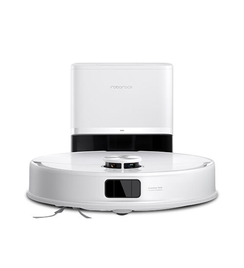 White round robot vacuum